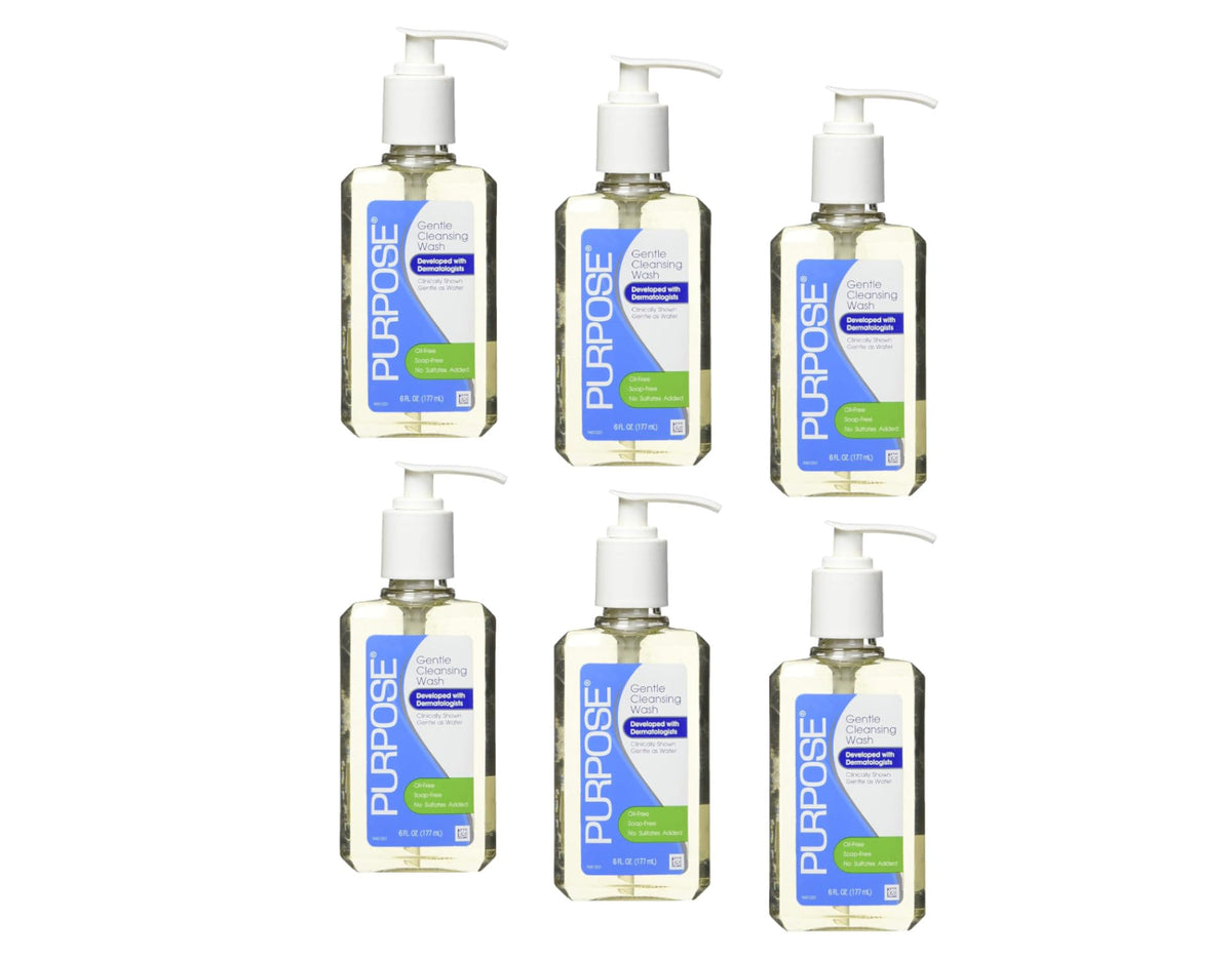 Purpose pump bottle front view showing clean minimalist label and easy dispensing