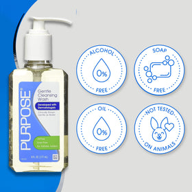 Purpose bottle held in hand showing 6 fluid ounce size