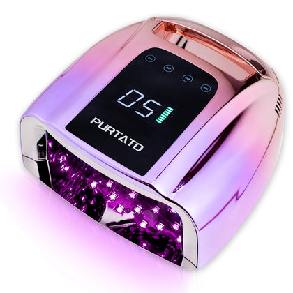 Purtato front view gradient purple lamp showing curing chamber and benefit fast curing
