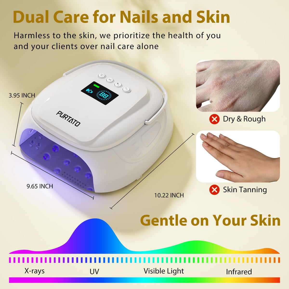 Purtato handle emphasizing portability and cordless salon mobility