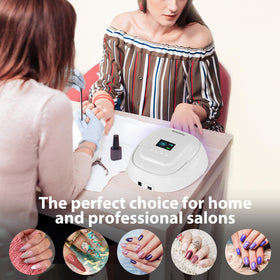 Purtato in use curing gel polish demonstrating even, quick results