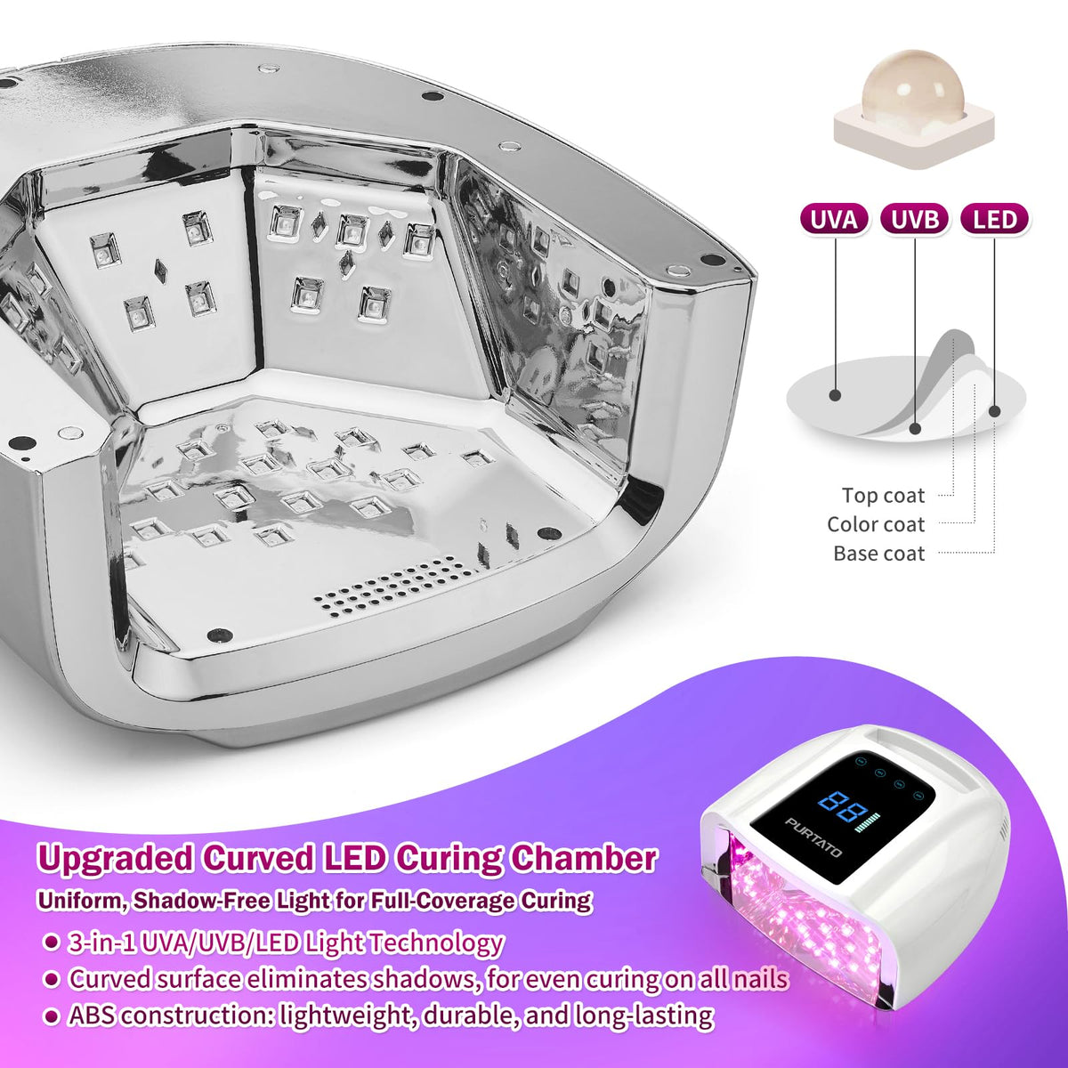 purtato lamp used for pedicure with toes inside showing versatile use benefit