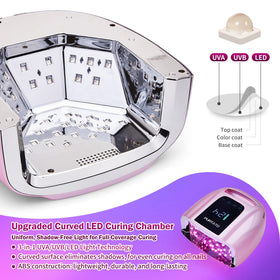 Purtato pedicure use with foot inside, illustrates roomy interior for toes and long nails