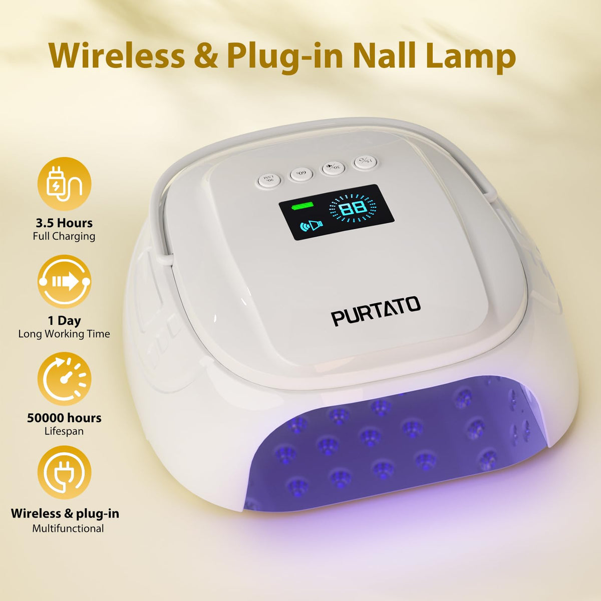 Purtato close-up of removable metal tray for easy cleaning and pedicures