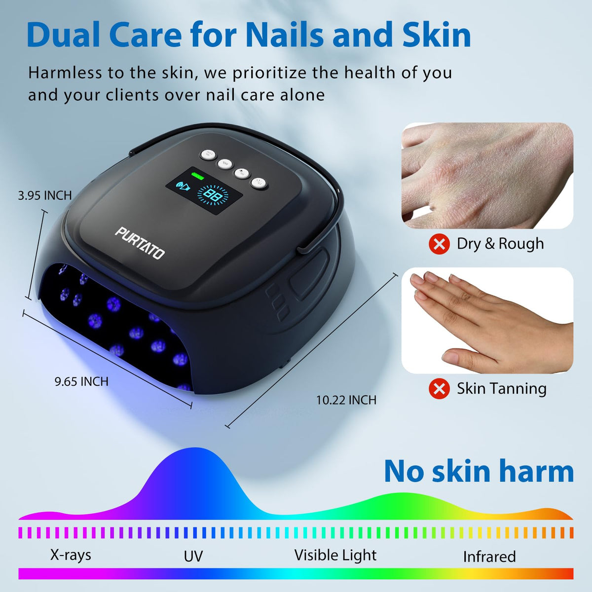 Purtato removable metal tray detail for simple cleaning and pedicure support