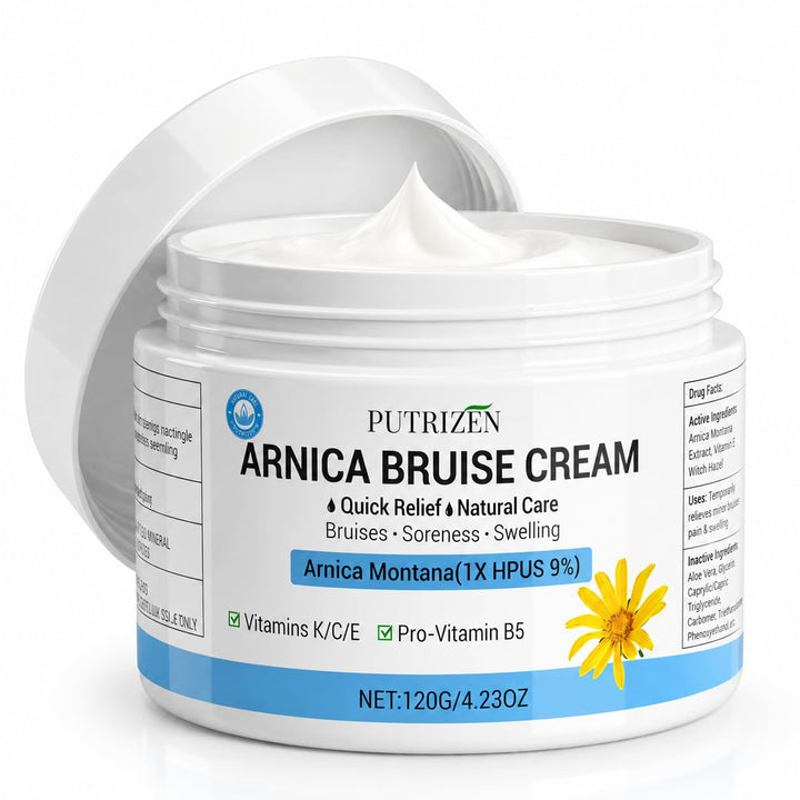 PUTRIZEN front tube showing product and benefit for bruises