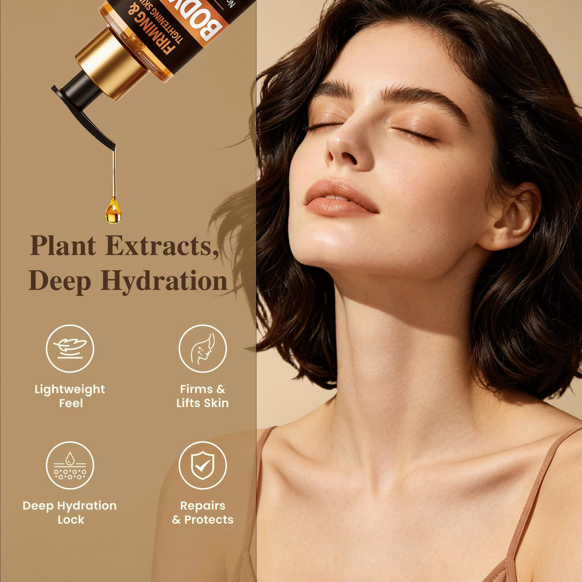 PUTRIZEN pump and cap detail demonstrating easy, no-mess dispensing benefit