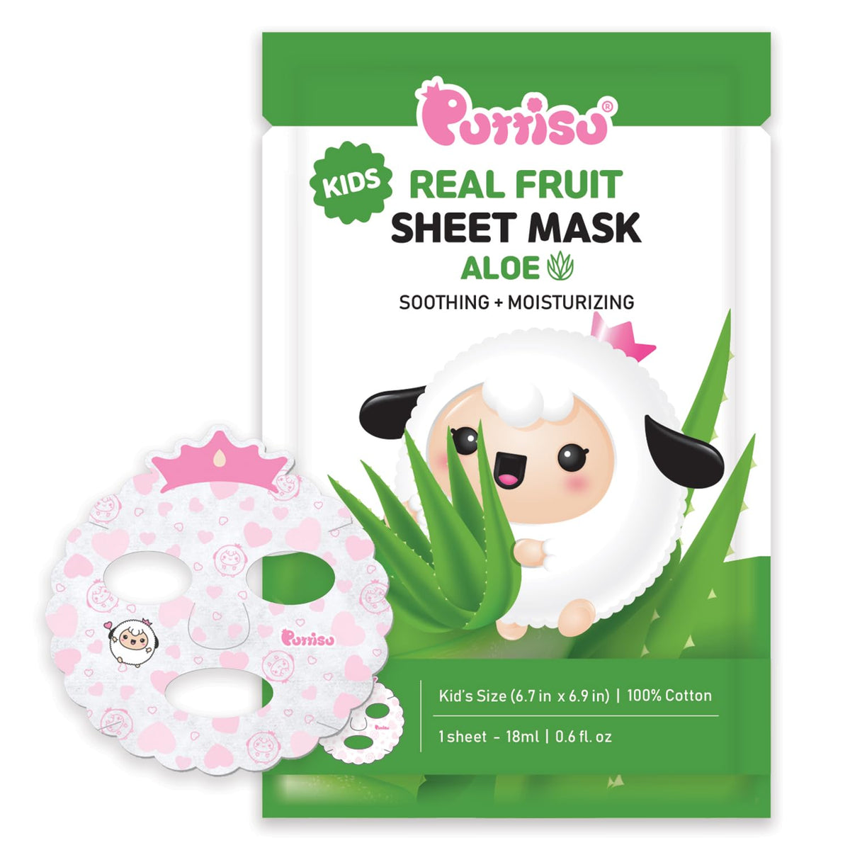 Puttisu front packaging showing aloe theme and 7-sheet pack benefit