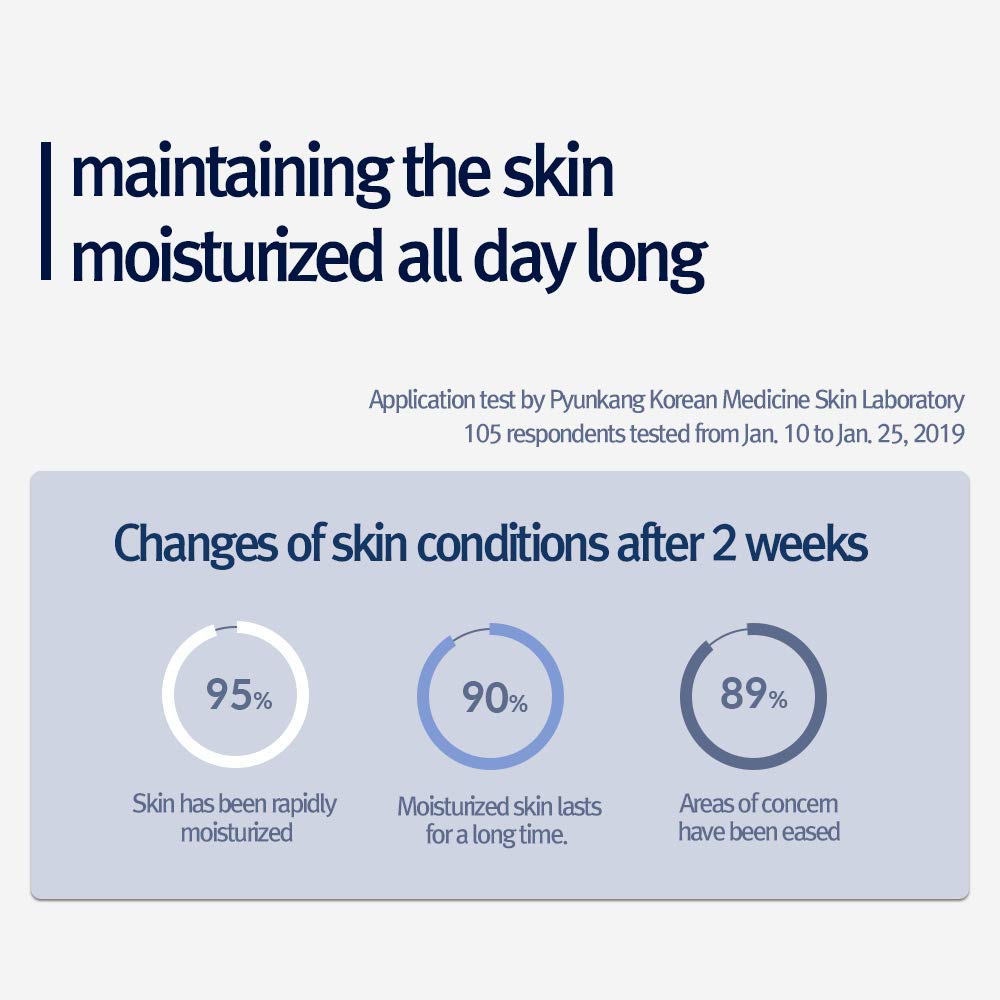 Pyunkang Yul ampoule on model’s hydrated skin showing visible smoothing benefit