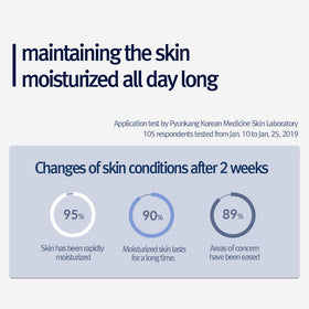 Pyunkang Yul ampoule on model’s hydrated skin showing visible smoothing benefit