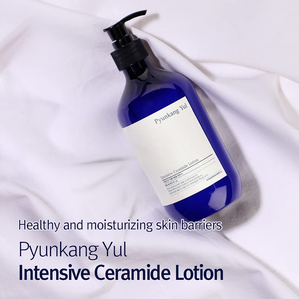 Pyunkang Yul family using lotion in bathroom depicting gentle, everyday hydration for all ages