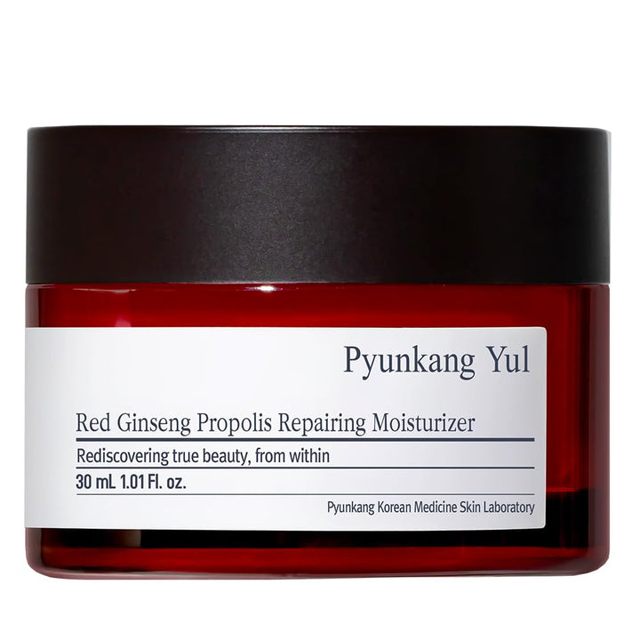 Pyunkang Yul jar front view showing product branding and compact size benefit