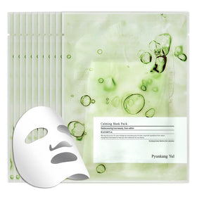 Pyunkang Yul front packaging showing 10 calming ceramide mask sheets and benefits