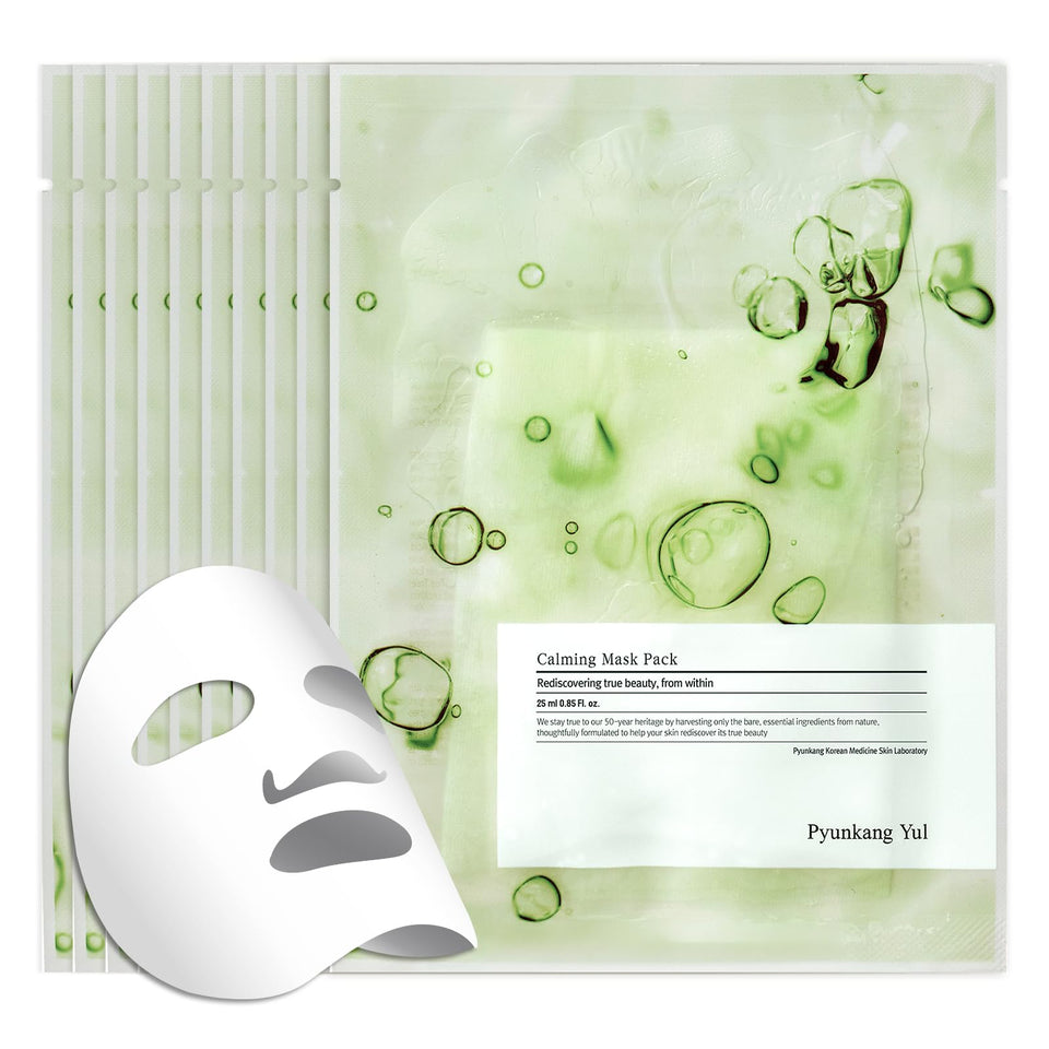 Pyunkang Yul front packaging showing 10 calming ceramide mask sheets and benefits