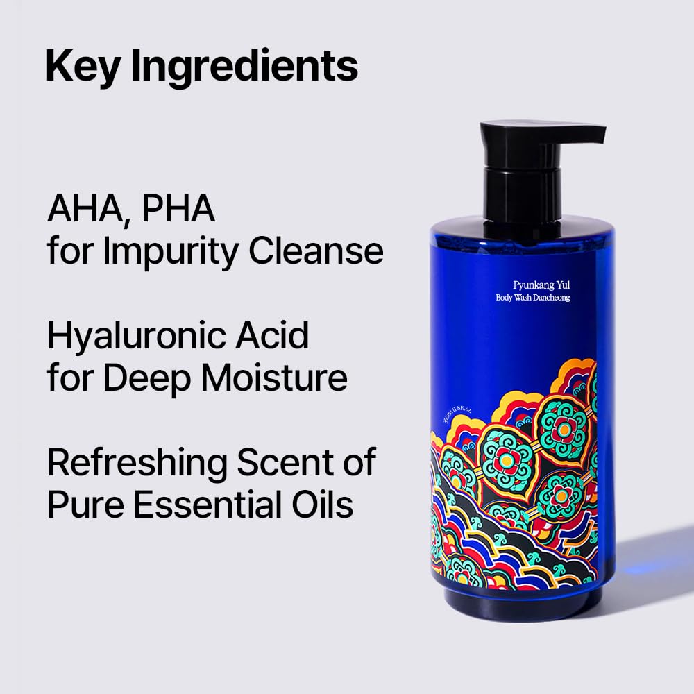 Pyunkang Yul ingredient display with hyaluronic acids, emphasizes multi-layer moisture support