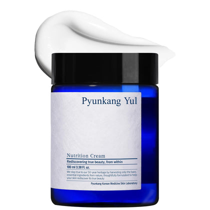 Pyunkang Yul jar front view showcasing compact sealed packaging and rich moisturizer