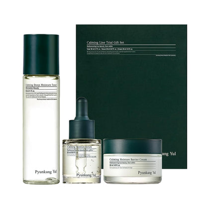 Pyunkang Yul front packaging showing the full calming trial set benefits