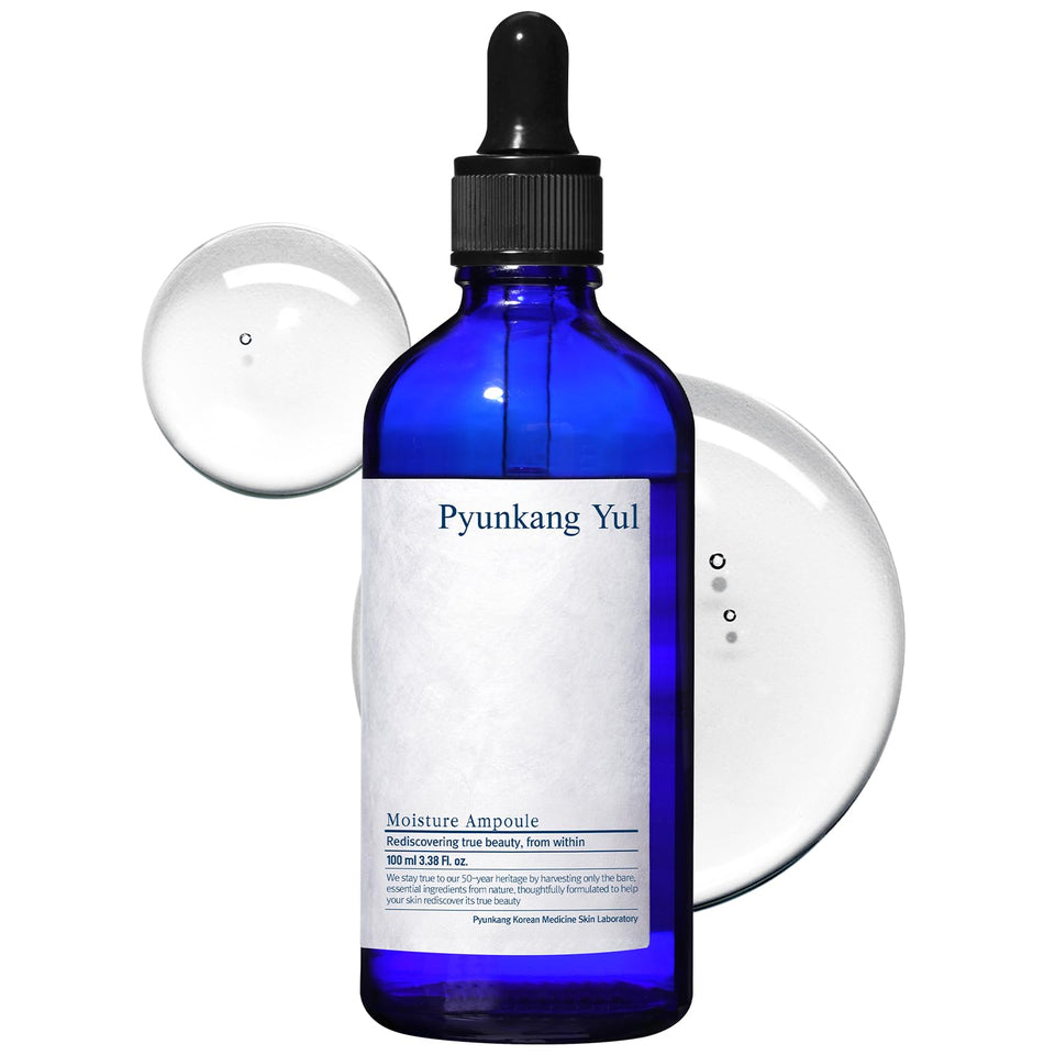 Pyunkang Yul product front packaging showing sleek ampoule bottle and branding benefit