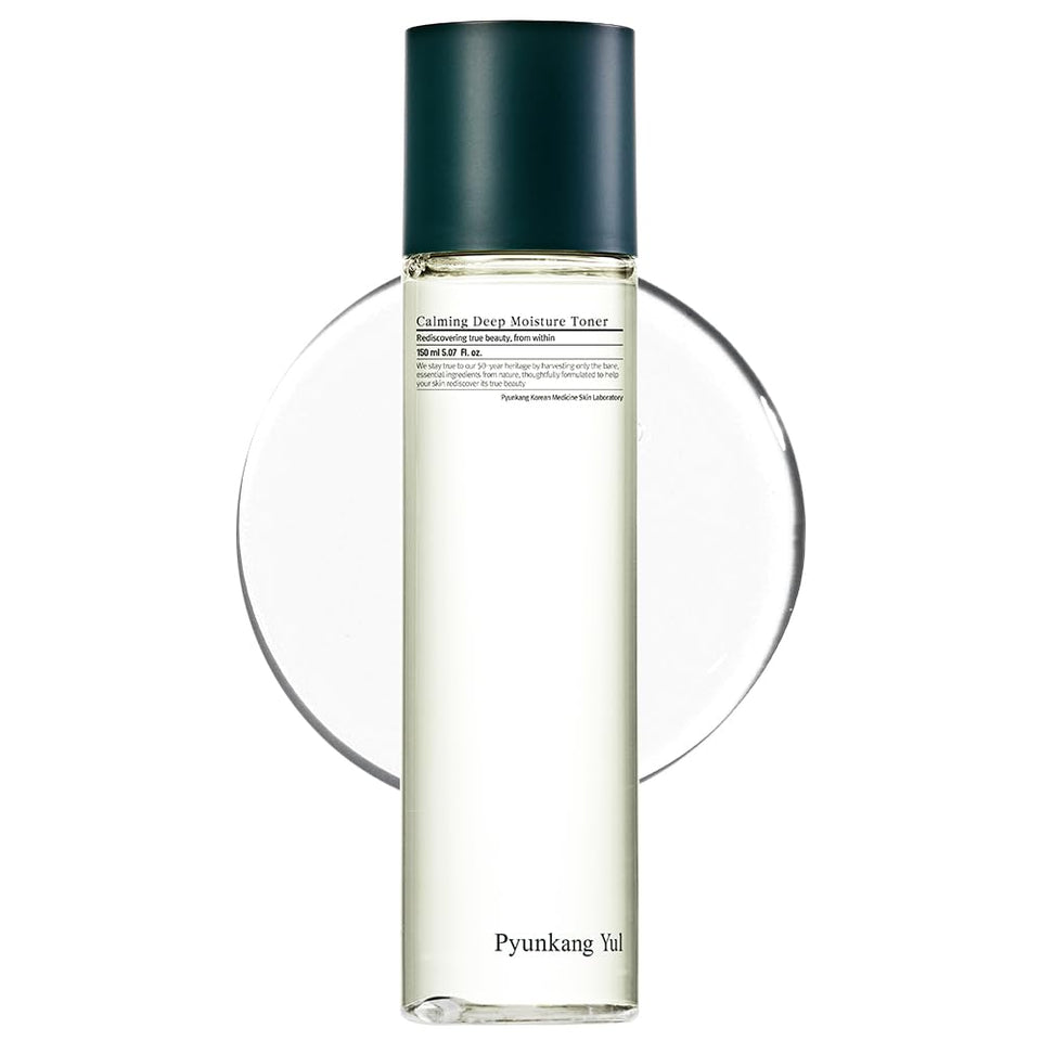 Pyunkang Yul front bottle showing minimal label and calming design benefit of soothing skin