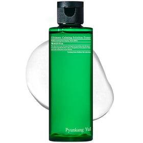 Pyunkang Yul bottle front packaging showing calming toner benefits