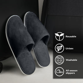 QatmMkt slippers folded inside luggage illustrating compact travel convenience