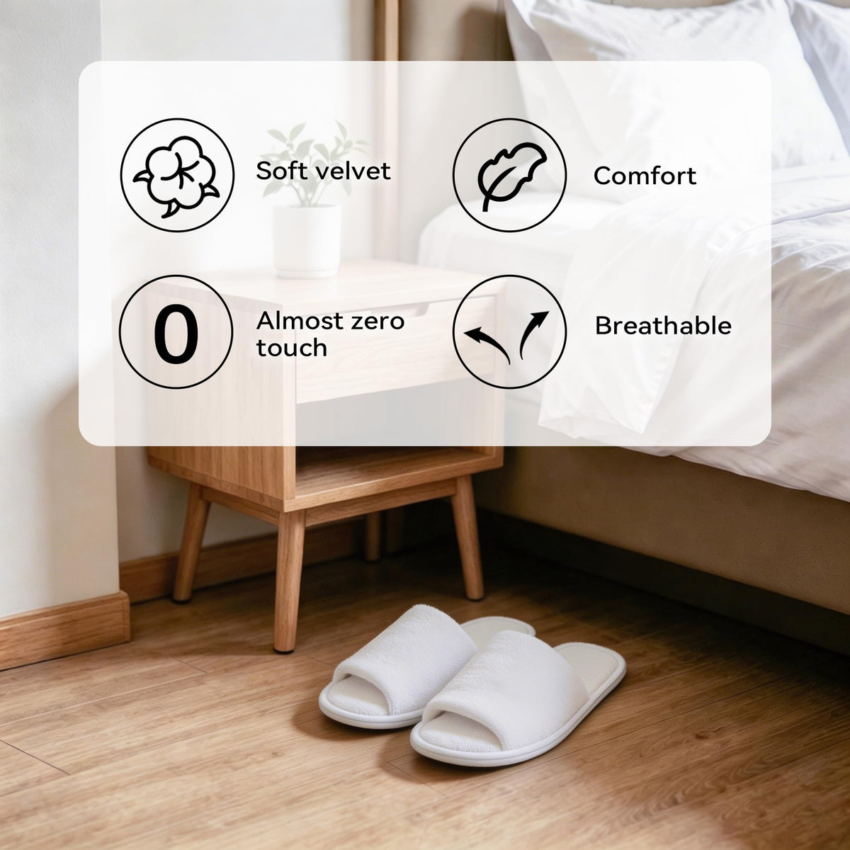 QatmMkt slippers in travel bag illustrating space-saving portability