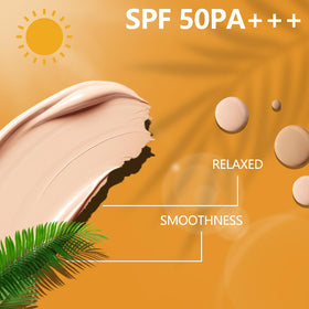 Qawnfy product label highlighting SPF50 PA+++ and gentle ingredients