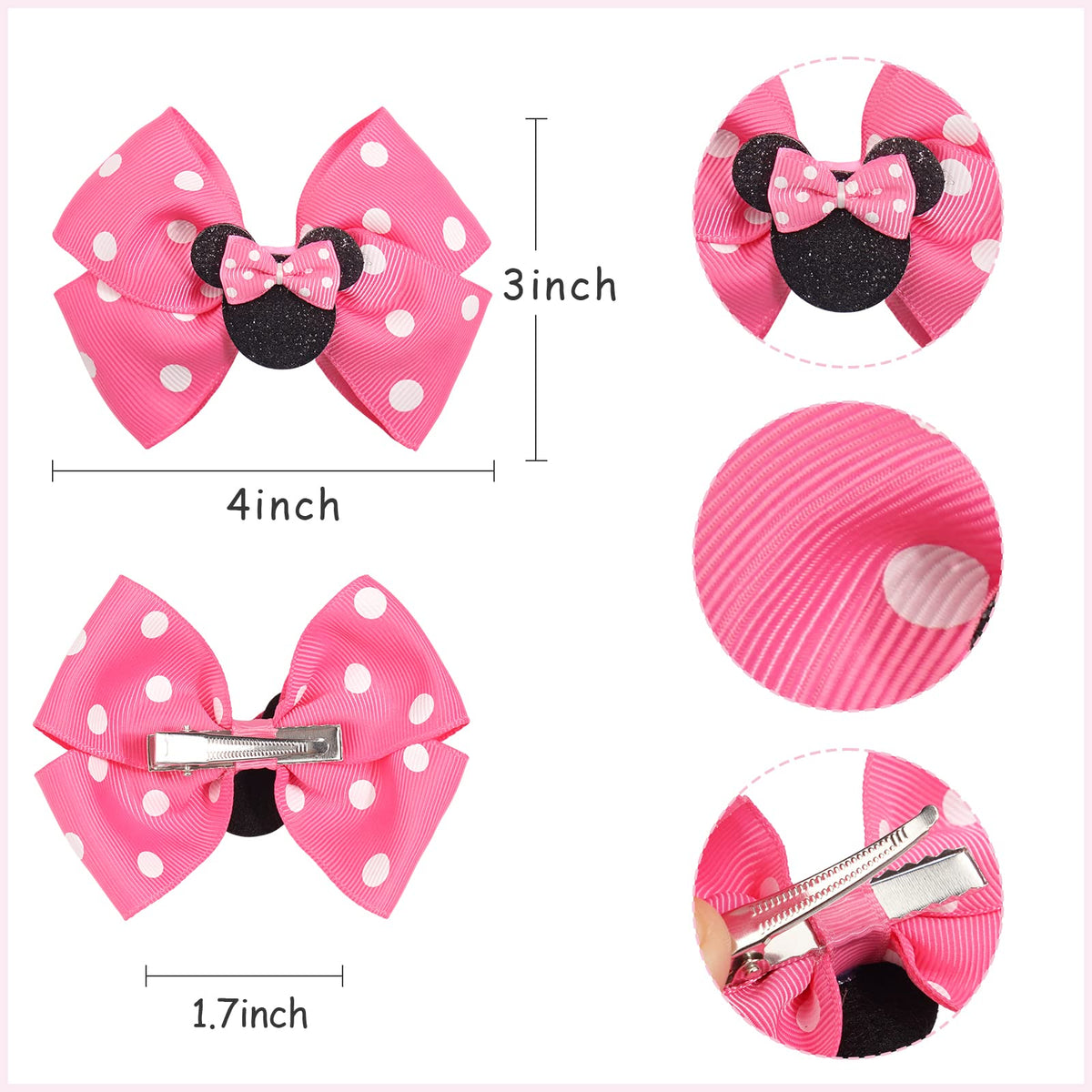 Qearl close-up of grosgrain ribbon texture and polka-dot shimmer, durable and stylish