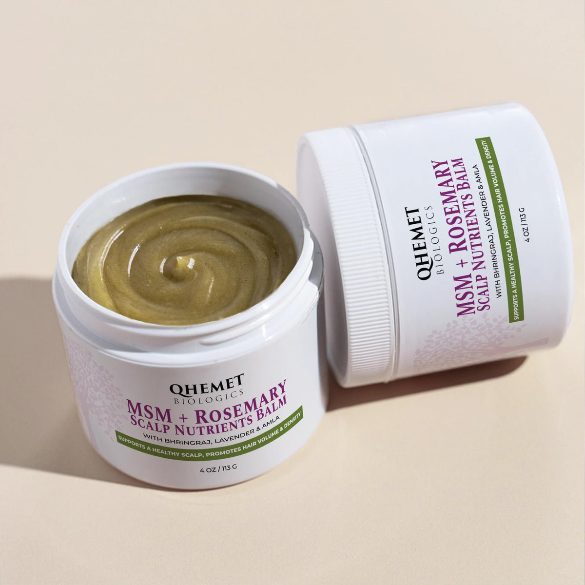Qhemet Biologics application on scalp demo demonstrating targeted scalp nourishment