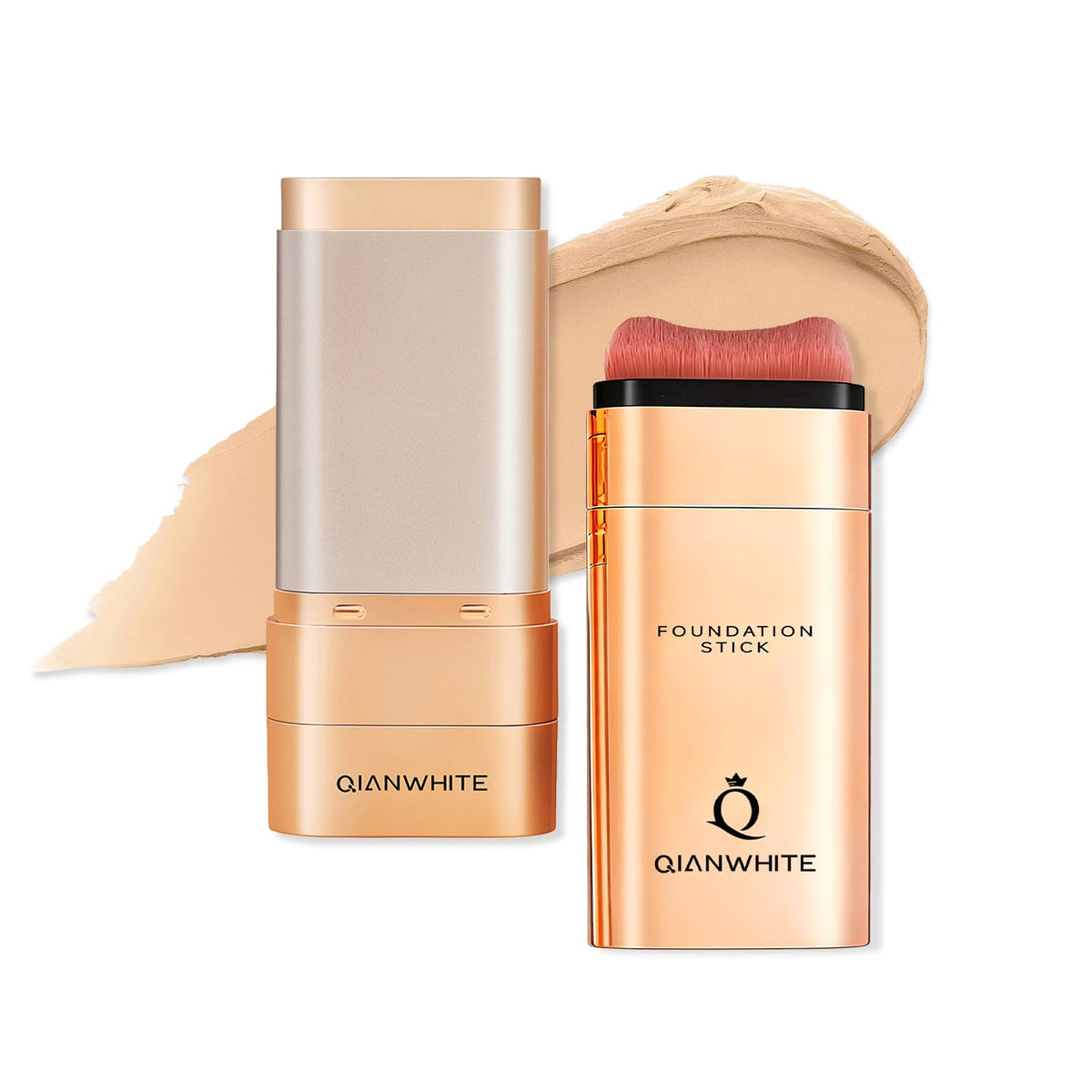 QIANWHITE front packaging showing light skin shade and compact design for convenience