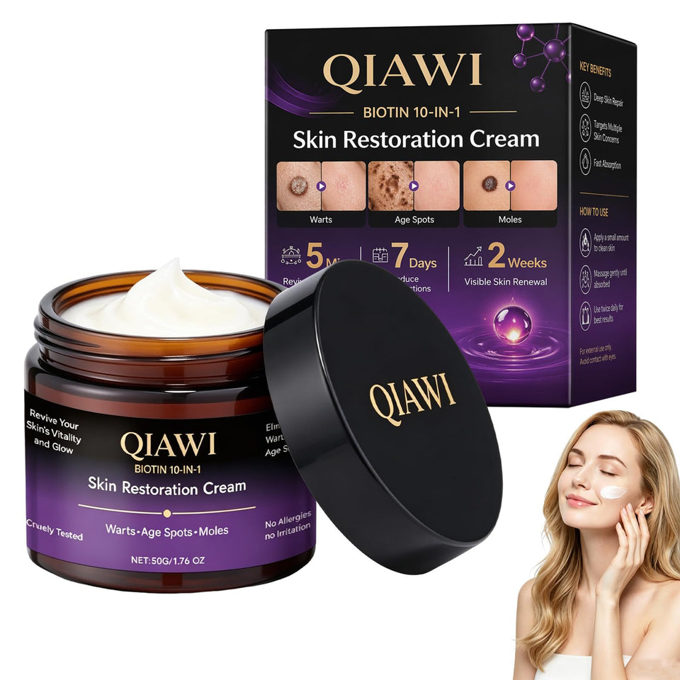QIAWI Biotin front tube showing product and volume benefit hydration