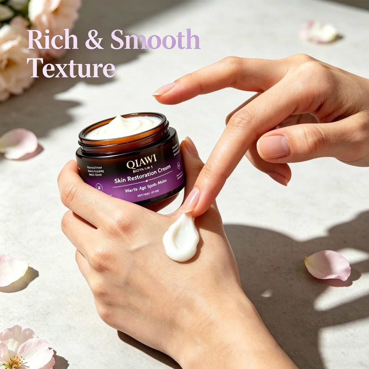 QIAWI Biotin on bathroom shelf suggesting daily routine convenience