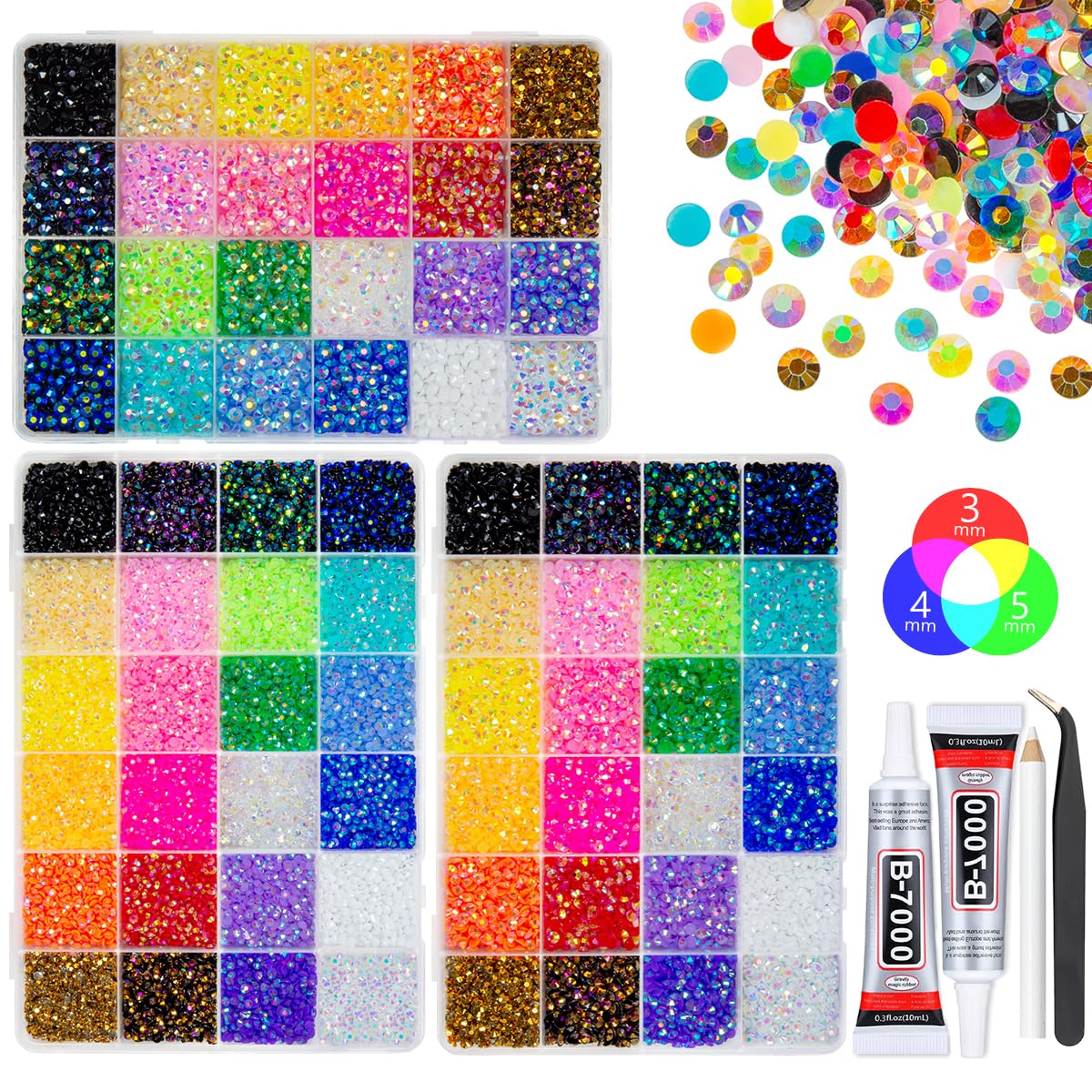 qiipii front packaging showing three compact boxes and colorful gems for instant inspiration