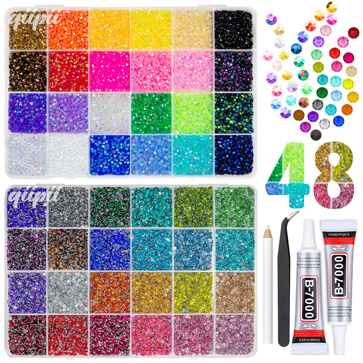 qiipii front packaging showing organized color grid and compact case benefit