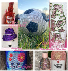 qiipii rhinestones applied to tumbler adding durable decorative sparkle