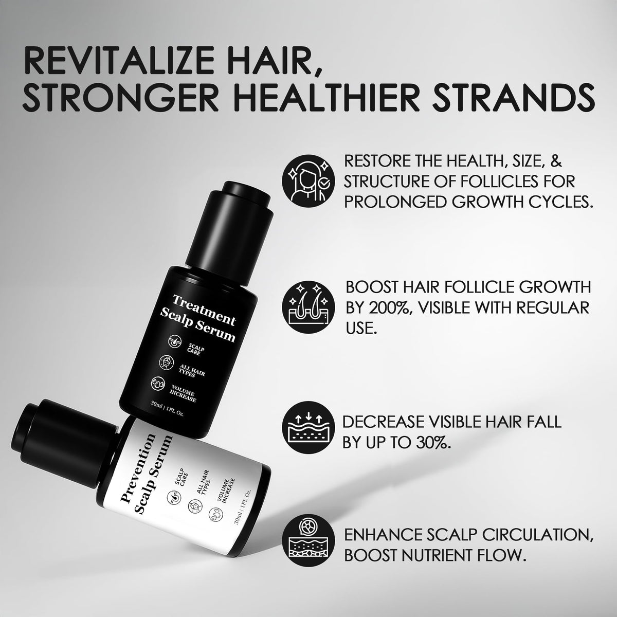 Qiuumey scalp serum dropper delivering a precise dose for targeted application