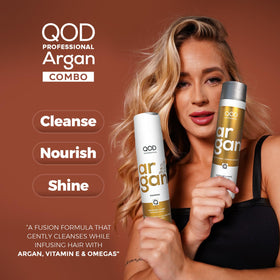 QOD PRO argan conditioner texture pouring for rich hydration benefit