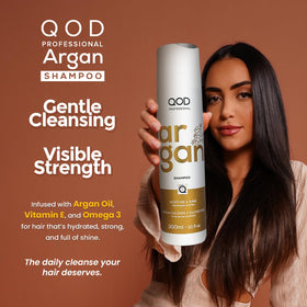 QoD PRO creamy lather texture, demonstrates gentle conditioning effect