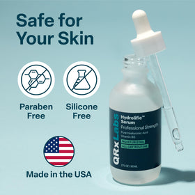 QRxLabs 2 fl oz bottle next to common items to show true product size and value