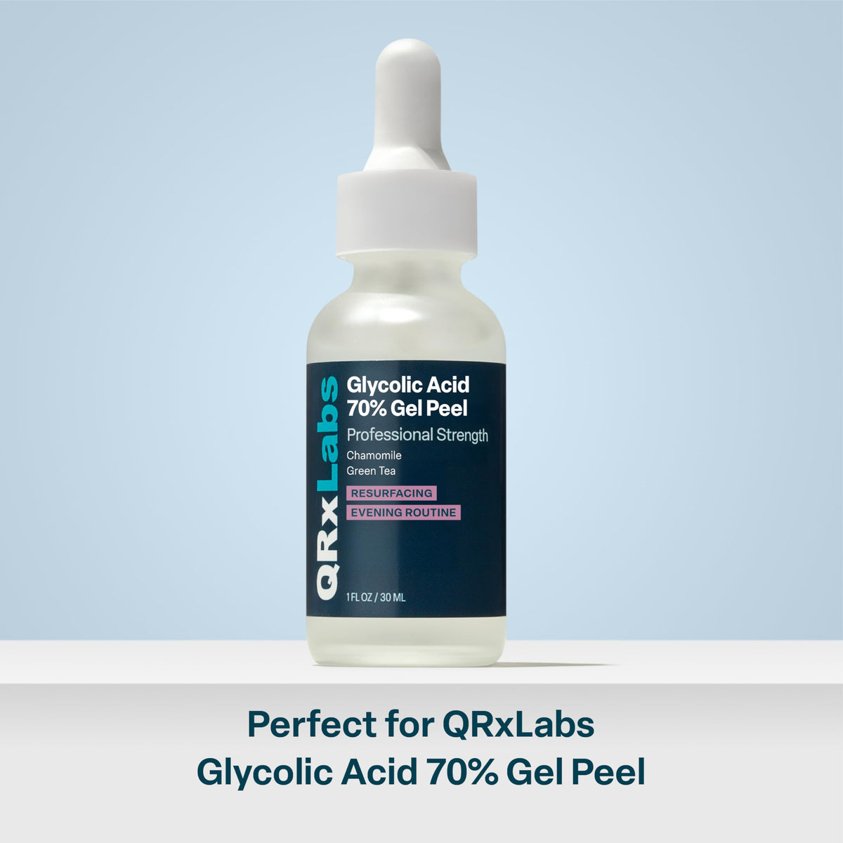 QRxLabs chamomile and green tea botanicals conveying calming support