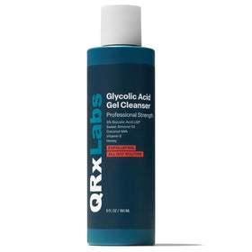 QRxLabs front packaging showing 5% glycolic gel for smoother skin