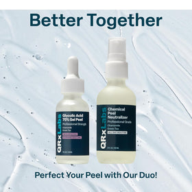 QRxLabs gel texture close-up highlighting spreadable formula and precise application
