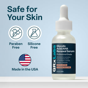 QRxLabs serum pictured with hyaluronic and niacinamide serums suggesting layering for hydration