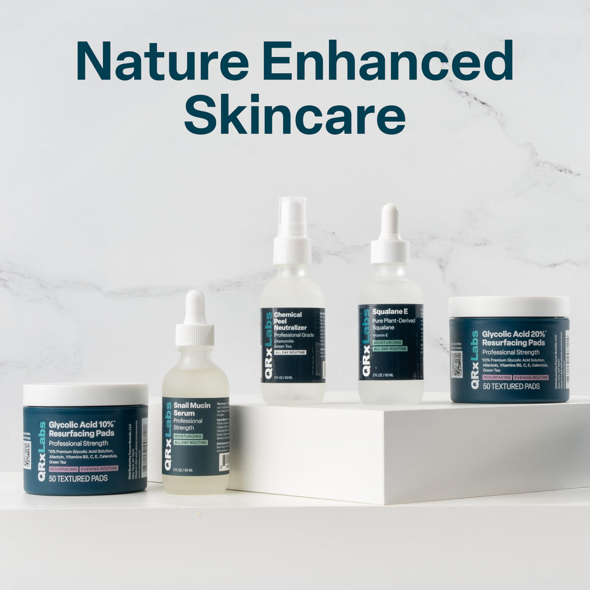 QRxLabs lifestyle bathroom scene suggesting seamless daily skincare integration