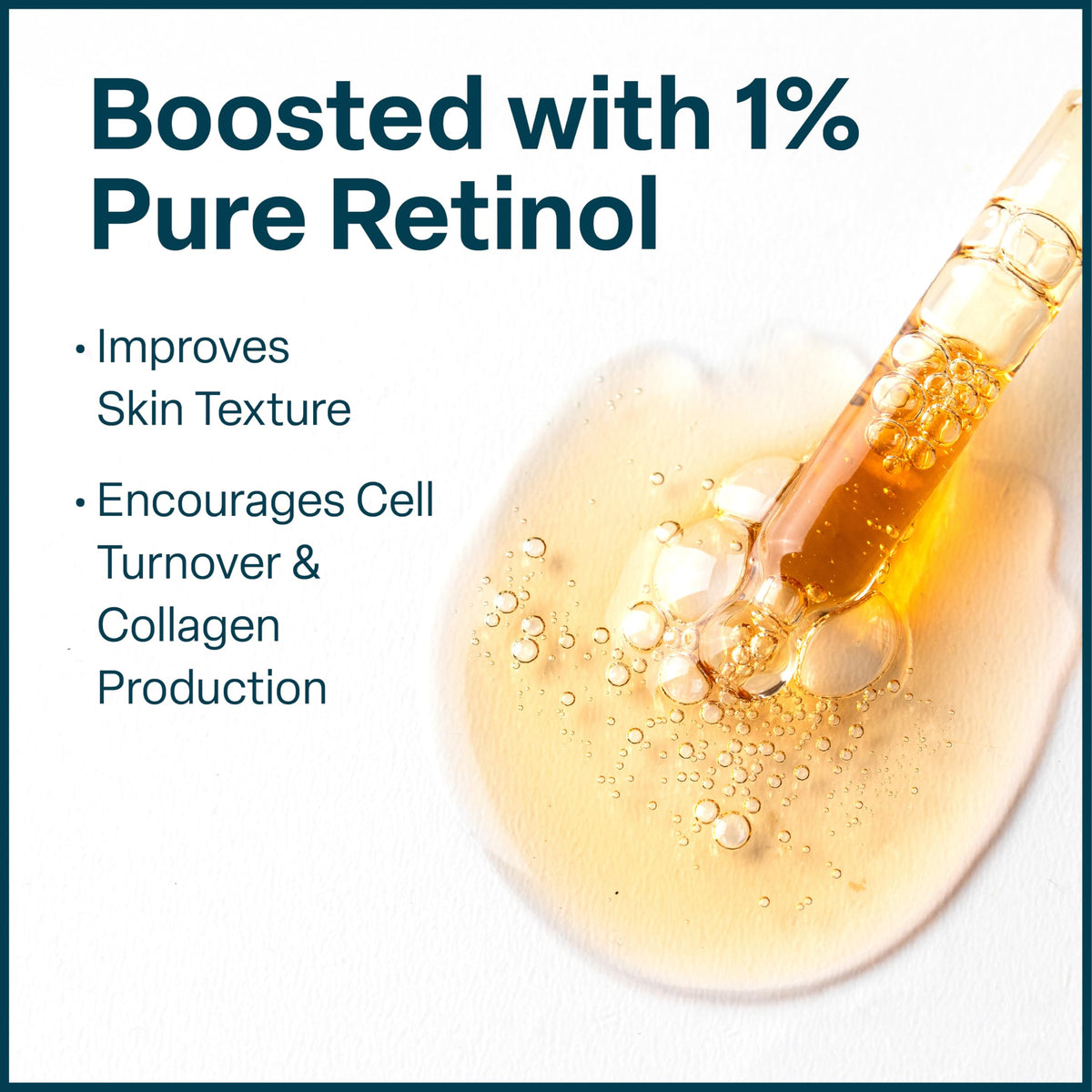 QRxLabs clear serum texture droplet highlighting lightweight feel