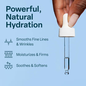 QRxLabs dropper close-up dispensing clear squalane oil, demonstrating easy controlled application