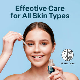 QRxLabs ingredient label close-up, showing vitamin E and unscented, cruelty-free claims