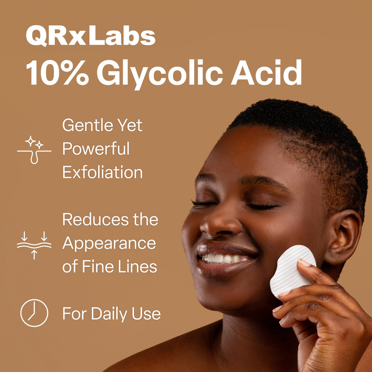 QRxLabs close-up of textured pad fabric for even product delivery and effective exfoliation