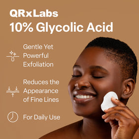 QRxLabs close-up of textured pad fabric for even product delivery and effective exfoliation