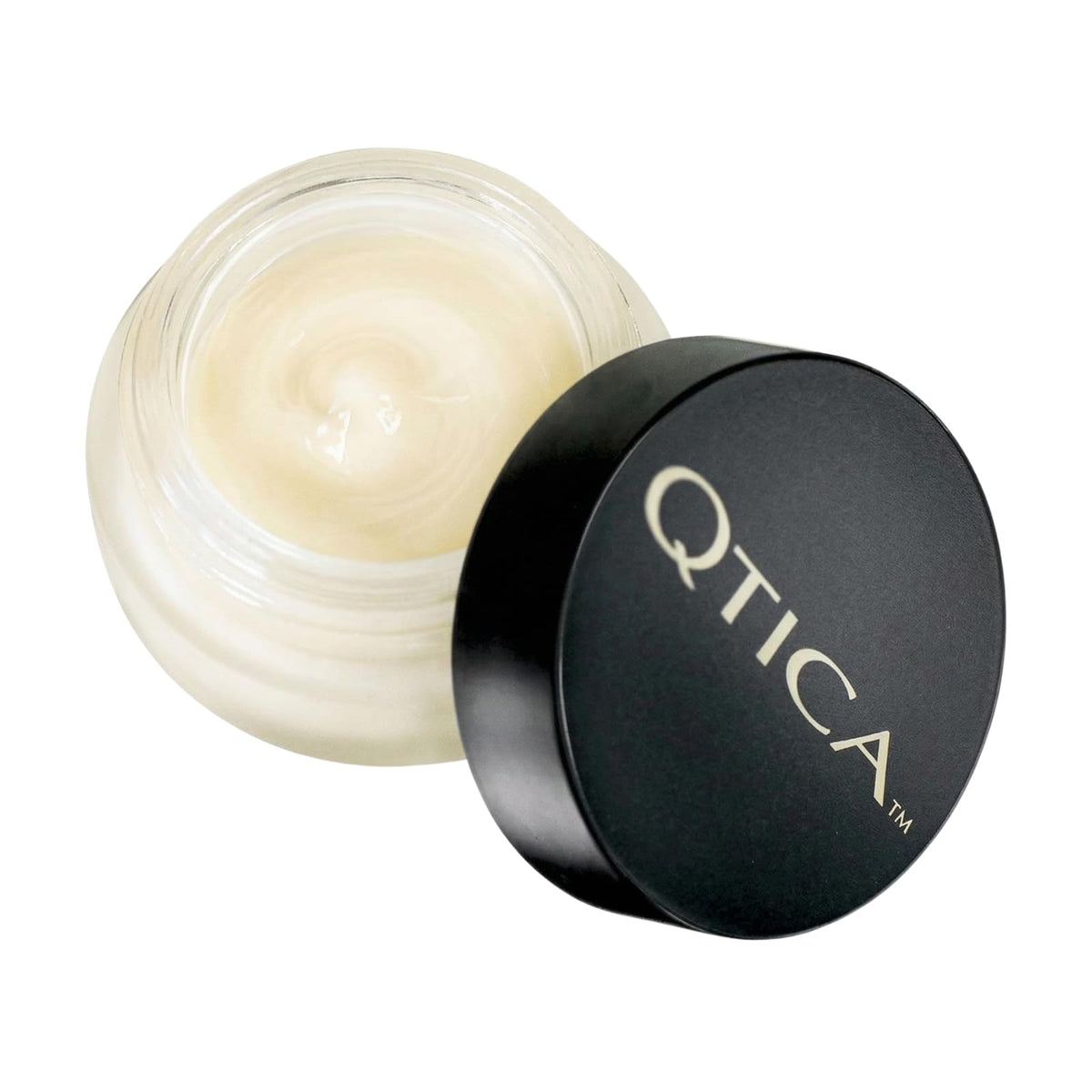 QTICA front jar view showing compact packaging and professional look